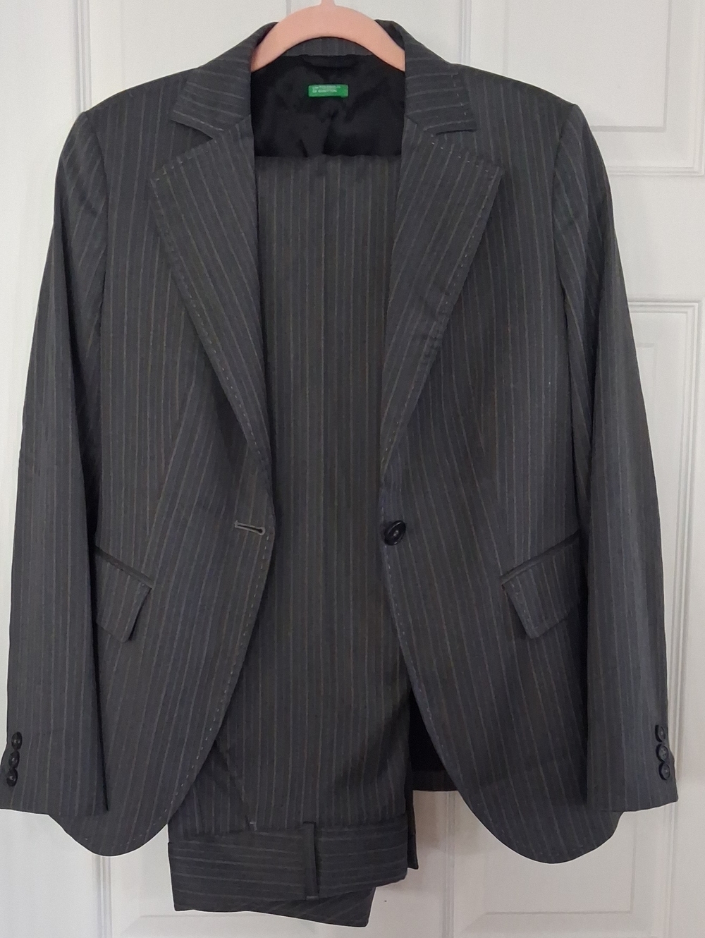 United Colors Of Benetton Dark Gray Pinstripe Blazer